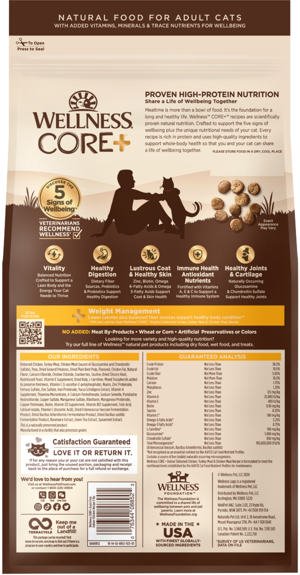 อาหารแมว WELLNESS CORE สูตร Indoor 5lb(2.2kg) - Image 3