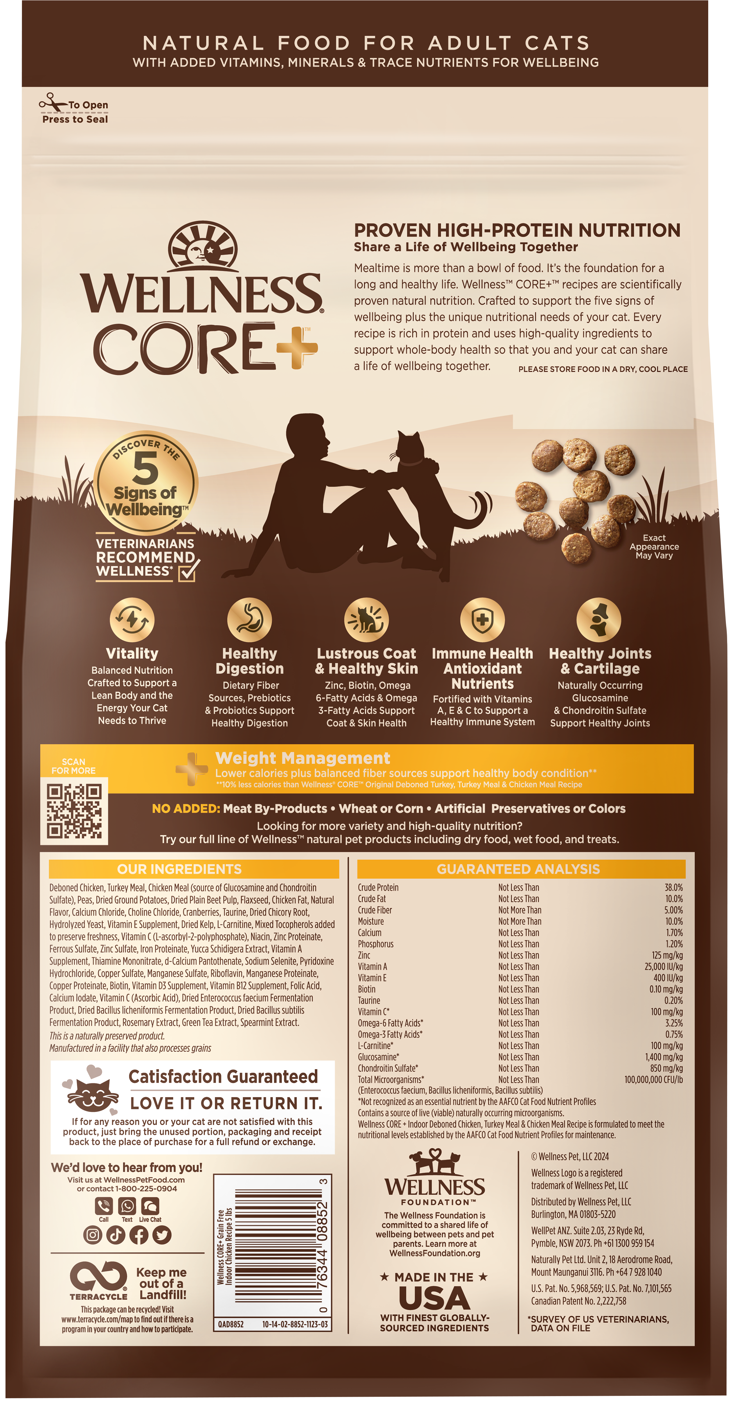 อาหารแมว WELLNESS CORE สูตร Indoor 11lb(4.9kg) - Image 3